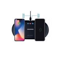 Incarcator wireless dublu, ultra slim Qi,  2 x 10W, Grunding, 26823